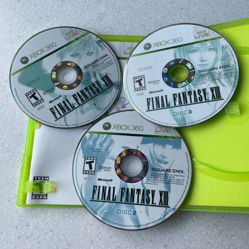 Final Fantasy XIII Xbox 360 Square Enix 3-Disc Set with Manual RPG Lightning